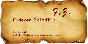 Fuderer Zoltán névjegykártya